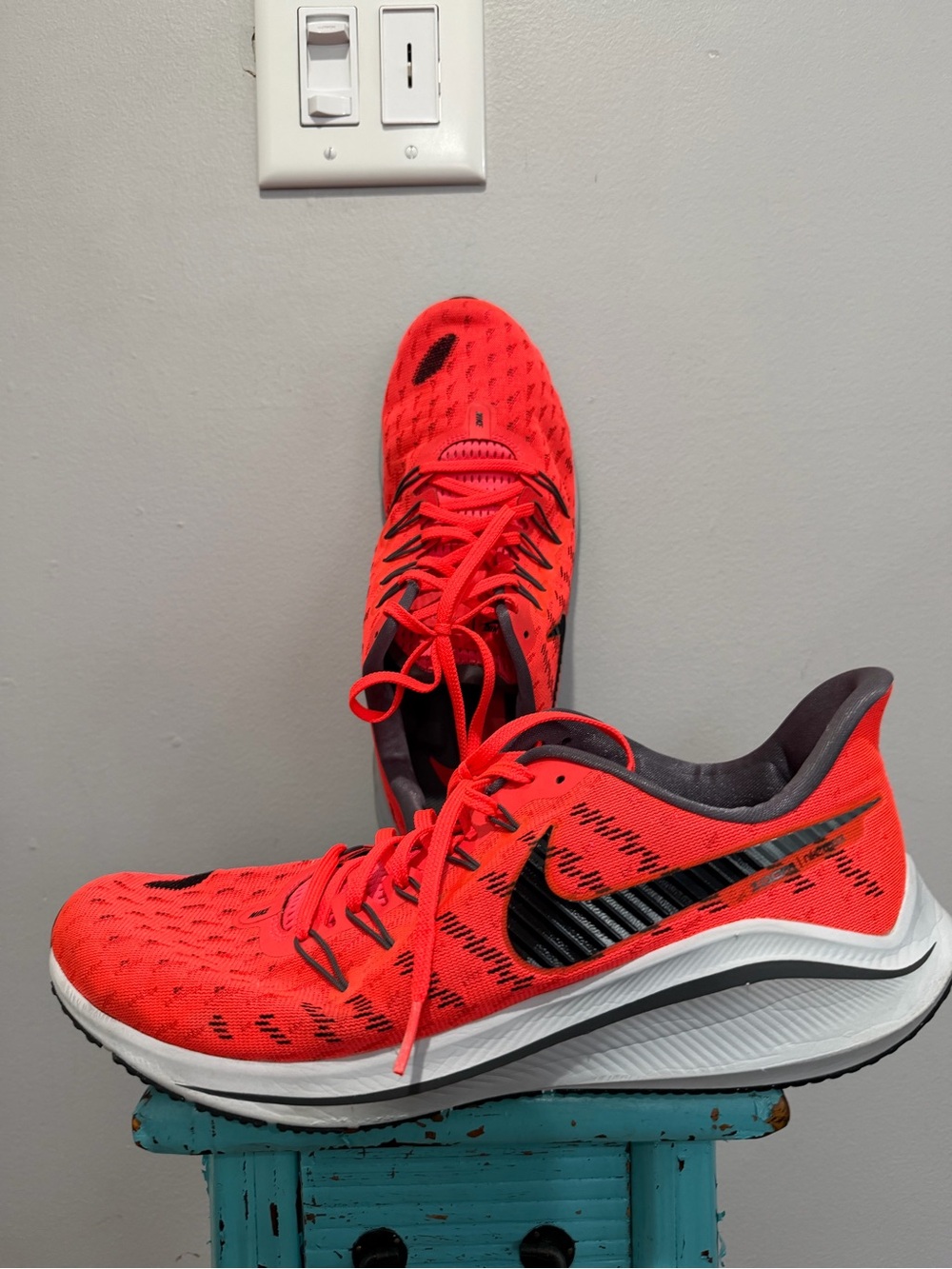 Nike Air Zoom Vomero 14 Mesh Orange Sports Running Shoes Sneakers Mens Size 12